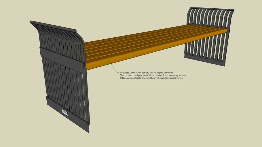 S-7 Ironsites 6ft Backless Wood Slat Bench