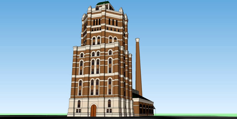 The Pullman Palace Car Works: Water Tower, Engine House, and Smokestack