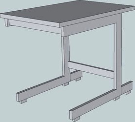 Labortisch mit C-Fuß-Tischgestell