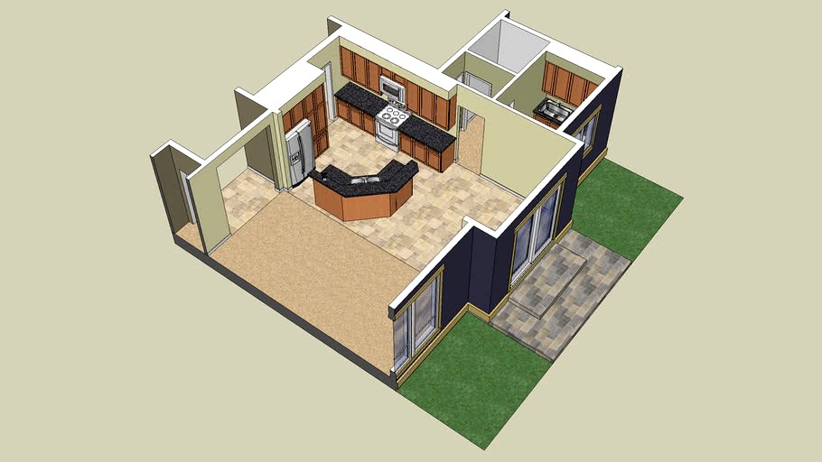 3D Kitchen Model of Plan 22151A from Alan Mascord Design Associates
