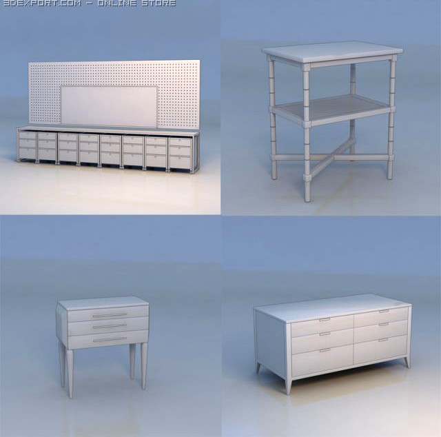 Shelf table cabinet 3D Model