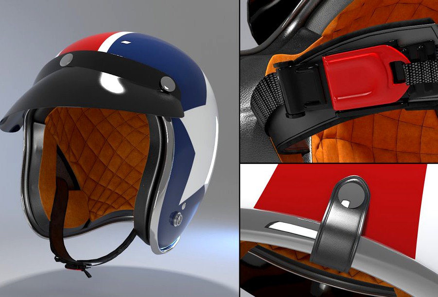 Retro Motorcycle Helmet3d model