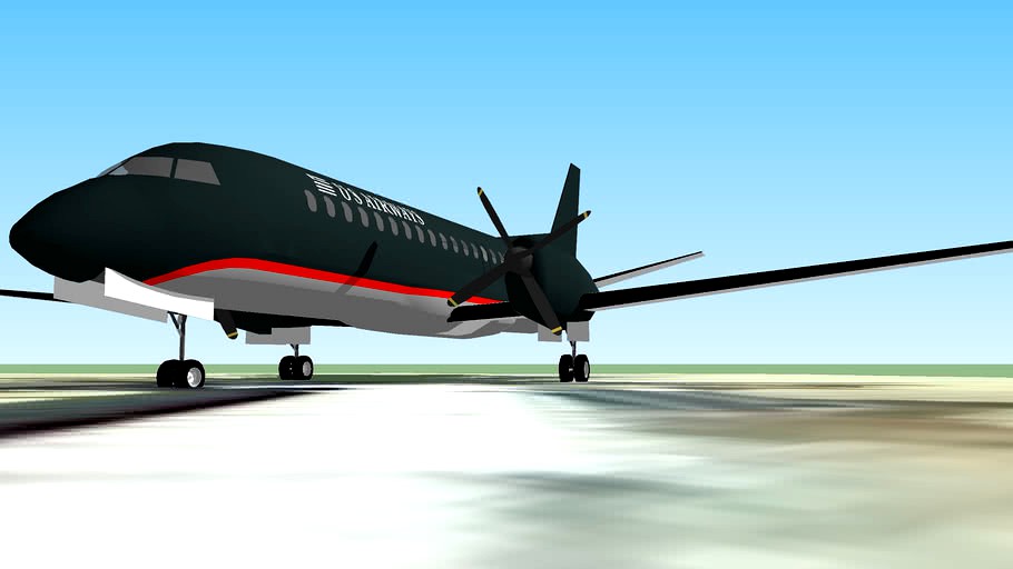 US Airways Express Saab 340 at Washington National, Washington, USA.