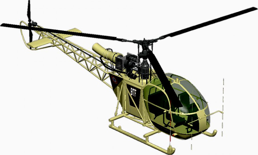 Alouette II Light Utility Helicopter3d model