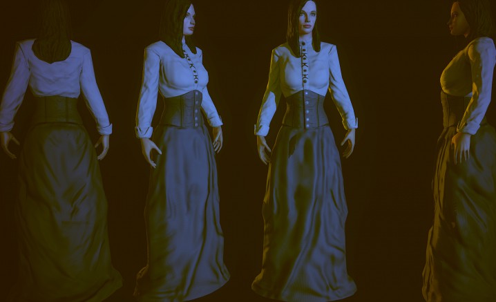 19th century lady3d model