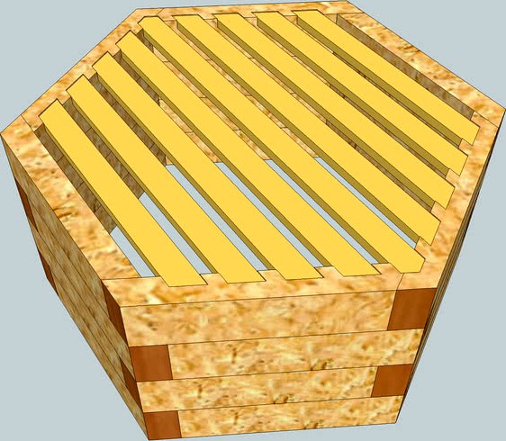 Hexagonal Warre beehive box