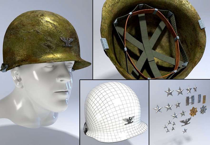 USA Army Helmet from Korea War3d model