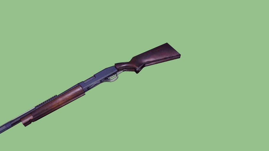 Remington M870 Shotgun Low Poly