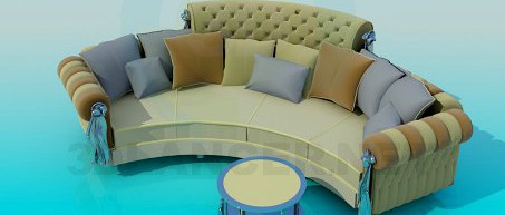 3D Model Semi-circular sofa