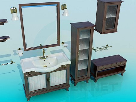 3D Model A set of furniture for the sink