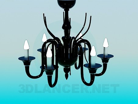 3D Model Chandelier made of black glass