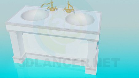 3D Model Floor standing on two round basin