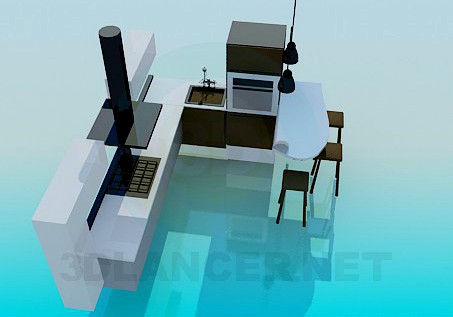 3D Model Kitchen-style minimalism