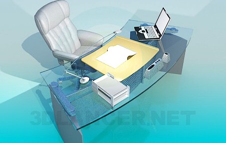 3D Model Writing desk with armchair