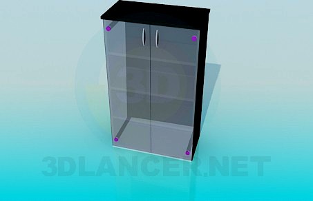 3D Model Rack stack  with glass shelves and  doors