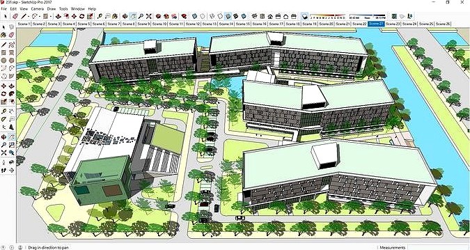Sketchup 231 - Complex Dormitory
