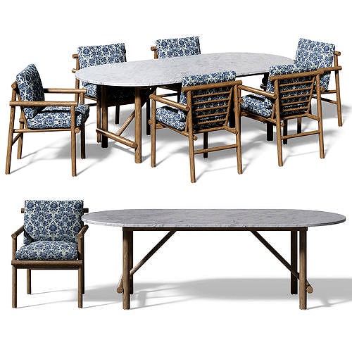 BB Italia Outdoor Ayana table and chair 3d model