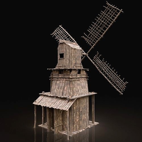 Next Gen AAA Wooden Viking Medieval Enterable Farm Windmill
