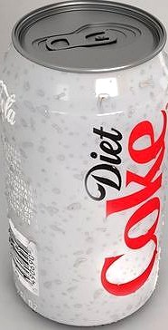 Coke diet can with water drops