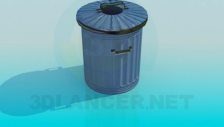 3D Model Trash can with a lid