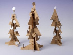 Cardboard Christmas Tree with Snowflakes