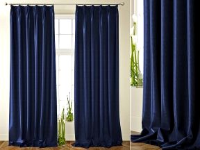 Neoclassical Blue Solid Curtains