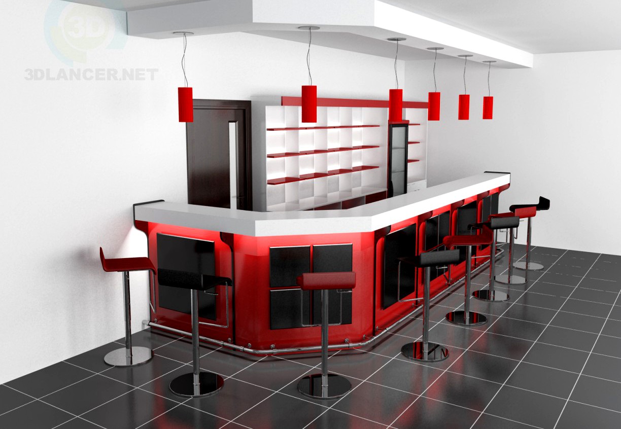 3D Model Bar counter