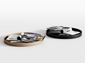 Round Tray with Magazines