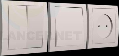 3D Model 3 lamps light switcher