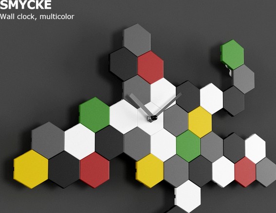 Ikea SMYCKE Wall clock, multicolor