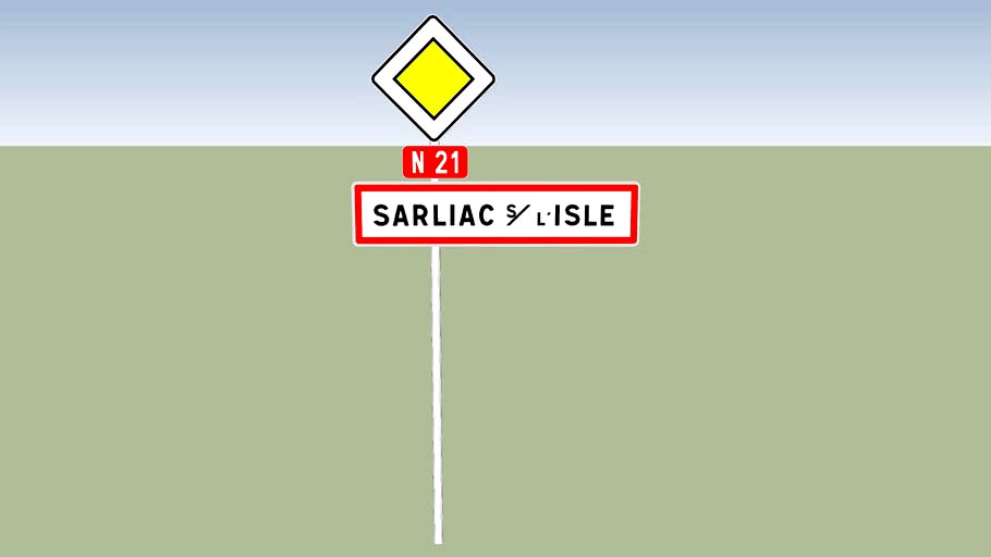 Panneau de signalisation Sarliac N21 entrée