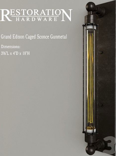 Grand Edison Caged Sconce Gunmetal