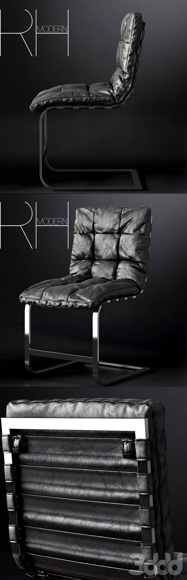 RH/ ROSSI LEATHER SIDE CHAIR