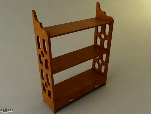 Wooden Shelf Unit3d model