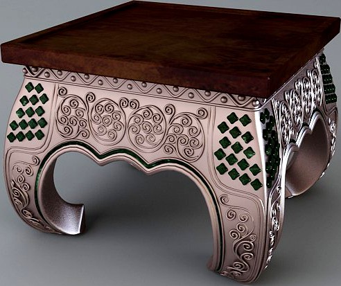 Bronze stool3d model