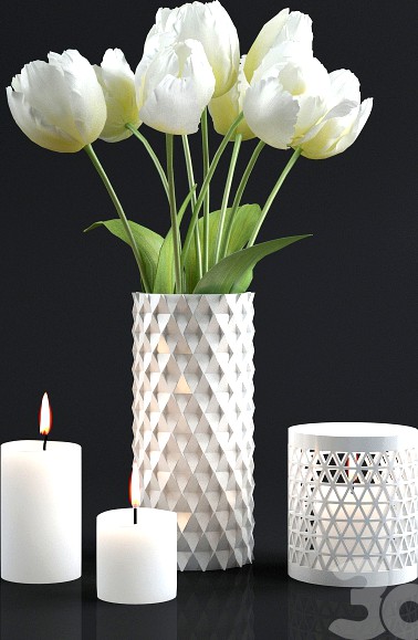 Tulips and candles