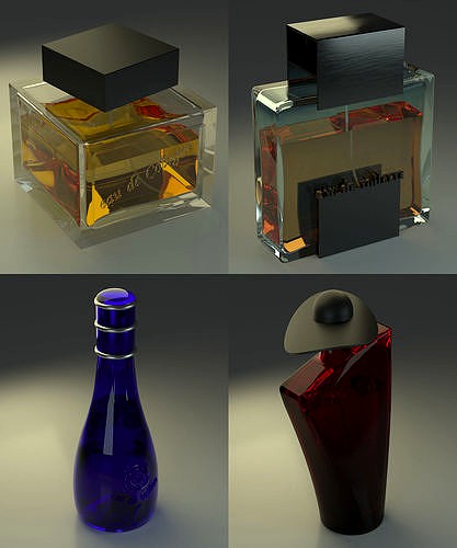 4 parfume bottles