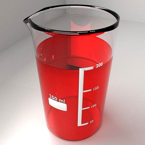250ml Glass Beaker with Liquid