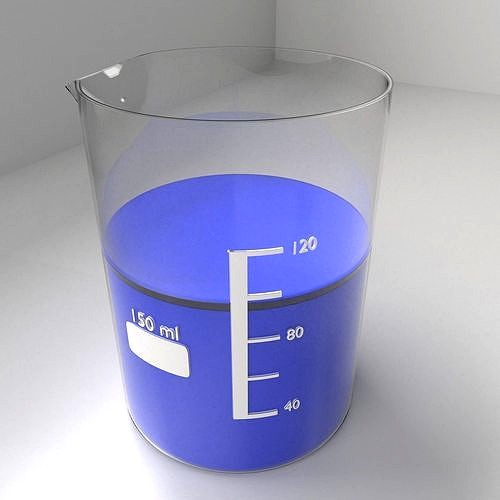 150ml Glass Beaker with Liquid 2