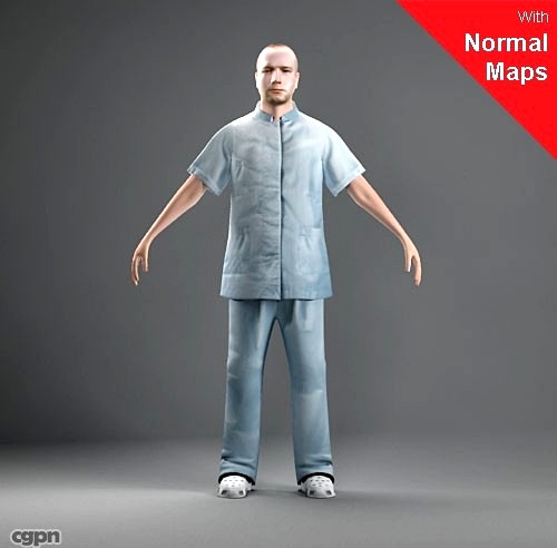 WMan0008-CS/Rigged for 3D Max Character Studio3d model