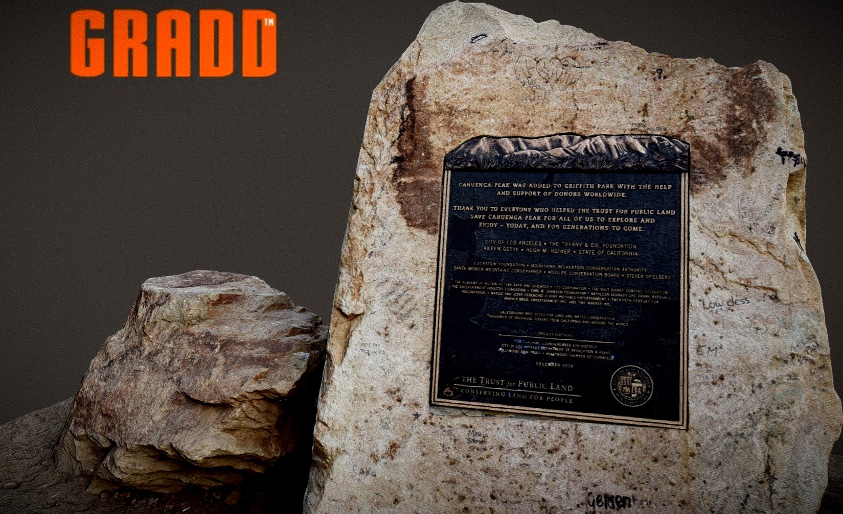 GRADD 3D Model "Cahuenga Peak" plaque boulder