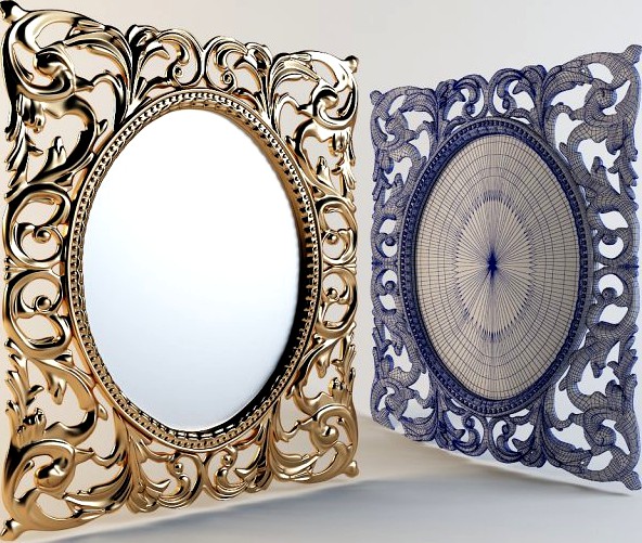 19th Century Italian style mirror 3D Model