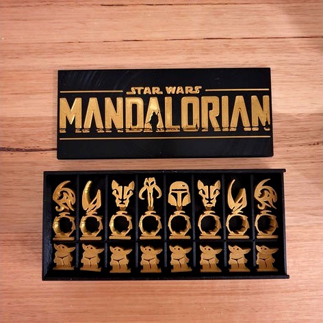 Mandalorian Chess Set and display box by CheesmondN