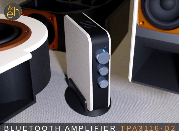 Bluetooth Stereo Amplifier 2x50W TPA3116D2 by guppyk