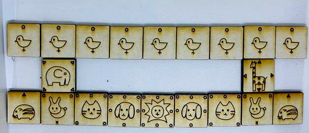 Dobutsu Shogi - Laser Cut Pieces and Boards by cazantyl