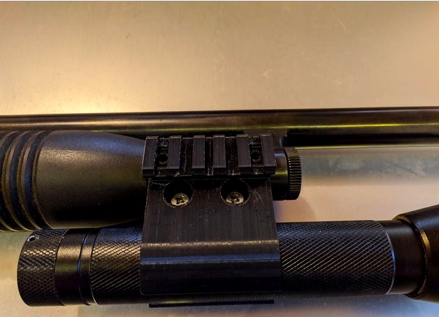 Maverick 88 flashlight mount with picatinny rails by akalomen76