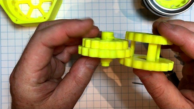 Dual Linked Two stage Cycloidal Gearbox 3D Printed NEMA17 by gouldpa