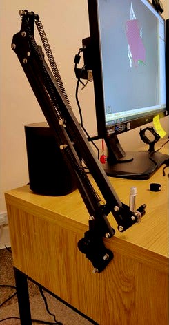 Boom arm adapter for MICKE Ikea desk by Kyalma