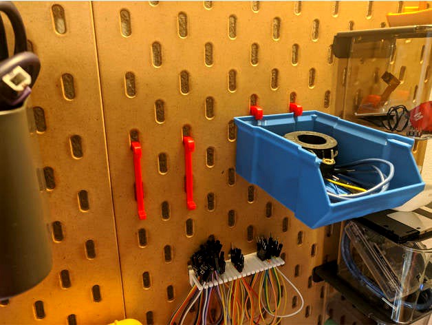 Stackable Box V5 holder for IKEA Skadis Pegboard by bonnee