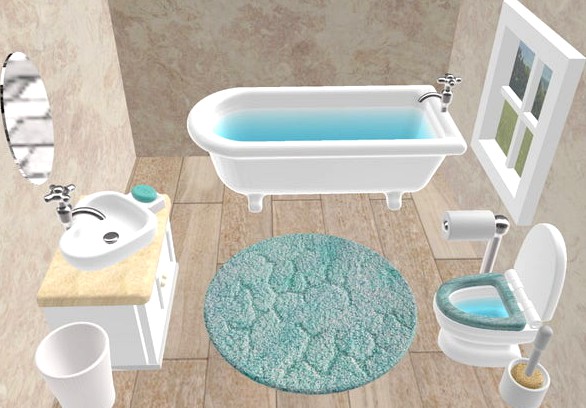 Dollhouse bathroom set by Enely